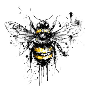 Bee Sketch Vinyl Car Decal Sticker – Waterproof & UV-Resistant 