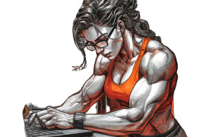 Muscular Female Hacker Vinyl Car Decal Sticker – Waterproof & UV-Resistant Muscular Female Hacker Vinyl Car Decal Sticker – Waterproof & UV-Resistant
