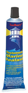 SUDBURY Black Elastomeric Adhesive Sealant | Stops Leaks on Marine and Outdoor Surfaces | 3oz Tube