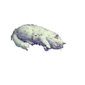 Wet Sleeping Cat Vinyl Car Decal Sticker – Waterproof & UV-Resistant 