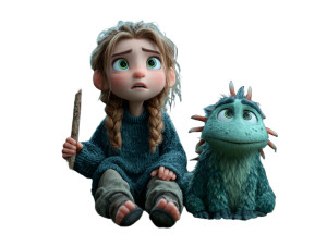 Dragon & Girl Vinyl Car Decal Sticker – Waterproof & UV-Resistant 