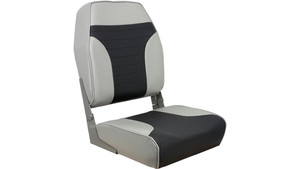Enhance Your Boat with Springfield Marine High Back Passenger Seat | Gray & Charcoal Marine Grade Vinyl, Foldable, Weather Resistant