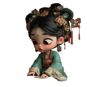 Tang Dynasty Girl V3 Vinyl Car Decal Sticker – Waterproof & UV-Resistant 