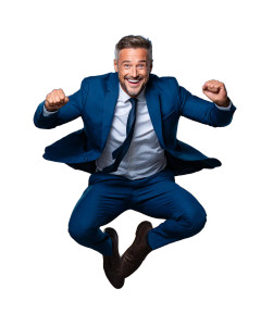 Confident Businessman Jumping Vinyl Car Decal Sticker – Waterproof & UV-Resistant Confident Businessman Jumping Vinyl Car Decal Sticker – Waterproof & UV-Resistant