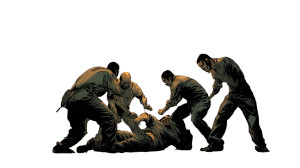 Prison Brawl Scene Vinyl Car Decal Sticker – Waterproof & UV-Resistant 