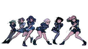 Magical Girl Team Vinyl Car Decal Sticker – Waterproof & UV-Resistant 