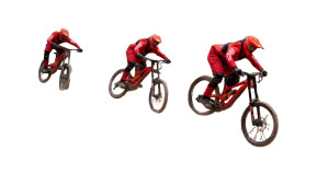 Downhill Biker Jumping Vinyl Car Decal Sticker – Waterproof & UV-Resistant Downhill Biker Jumping Vinyl Car Decal Sticker – Waterproof & UV-Resistant