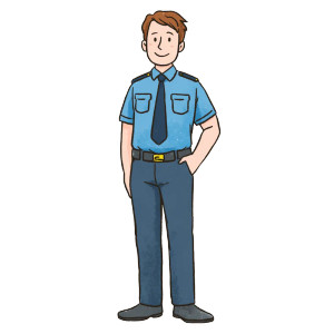 Cartoon Police Officer V2 Vinyl Car Decal Sticker – Waterproof & UV-Resistant 