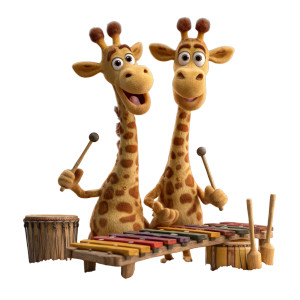 Happy Giraffes Vinyl Car Decal Sticker – Waterproof & UV-Resistant 