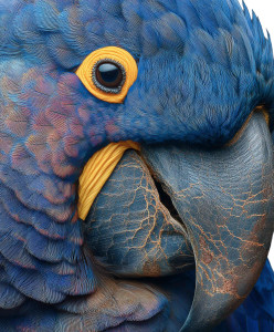 Hyacinth Macaw Portrait Vinyl Car Decal Sticker – Waterproof & UV-Resistant Hyacinth Macaw Portrait Vinyl Car Decal Sticker – Waterproof & UV-Resistant