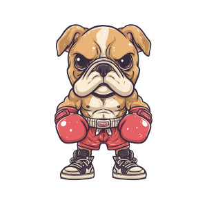 Boxing Bulldog Mascot Vinyl Car Decal Sticker – Waterproof & UV-Resistant Boxing Bulldog Mascot Vinyl Car Decal Sticker – Waterproof & UV-Resistant