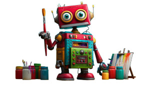 Colorful Painting Robot Vinyl Car Decal Sticker – Waterproof & UV-Resistant 