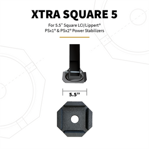 Xtra Square 5 Inch Jack Pad | Adds 83% Area, Thickness +1 Inch | 4 Set, 120°F to -40°F | 10K LB