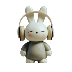 Bunny Headphone Figurine Vinyl Car Decal Sticker – Waterproof & UV-Resistant 