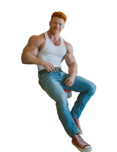 Muscular Bodybuilder Smiling Vinyl Car Decal Sticker – Waterproof & UV-Resistant 