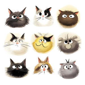 Fluffy Kittens Faces Vinyl Car Decal Sticker – Waterproof & UV-Resistant 