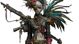 Samuraipunk Peacock Vinyl Car Decal Sticker – Waterproof & UV-Resistant 