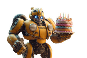 Bumblebee Birthday Robot Vinyl Car Decal Sticker – Waterproof & UV-Resistant 