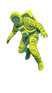 Neon Alien Astronaut Vinyl Car Decal Sticker – Waterproof & UV-Resistant 