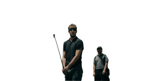 Blindfolded Golfer Swing Vinyl Car Decal Sticker – Waterproof & UV-Resistant 