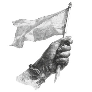 Hand Holding Flag Vinyl Car Decal Sticker – Waterproof & UV-Resistant 