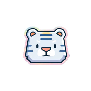 Cute Tiger Avatar Vinyl Car Decal Sticker – Waterproof & UV-Resistant 