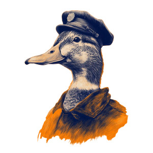 Duck In Cap Vinyl Car Decal Sticker – Waterproof & UV-Resistant 