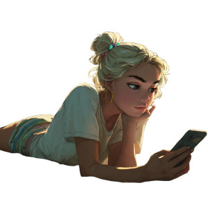 Thoughtful Girl Relaxing Vinyl Car Decal Sticker – Waterproof & UV-Resistant 