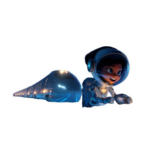 Cartoon Astronaut Train Vinyl Car Decal Sticker – Waterproof & UV-Resistant Cartoon Astronaut Train Vinyl Car Decal Sticker – Waterproof & UV-Resistant
