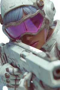 Futuristic Anime Warrior V4 Vinyl Car Decal Sticker – Waterproof & UV-Resistant 