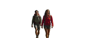 Hiking Couple Alps Vinyl Car Decal Sticker – Waterproof & UV-Resistant 