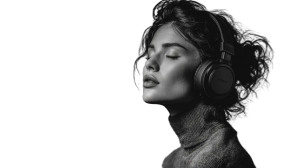 Woman With Headphones V2 Vinyl Car Decal Sticker – Waterproof & UV-Resistant Woman With Headphones V2 Vinyl Car Decal Sticker – Waterproof & UV-Resistant