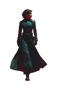 Futuristic Leather Woman Vinyl Car Decal Sticker – Waterproof & UV-Resistant 