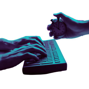 Timed Typing Hand Vinyl Car Decal Sticker – Waterproof & UV-Resistant 