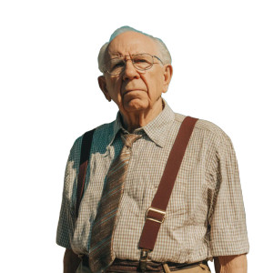 Elderly Man Outdoors Vinyl Car Decal Sticker – Waterproof & UV-Resistant 