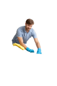Man Cleaning Sofa Vinyl Car Decal Sticker – Waterproof & UV-Resistant 