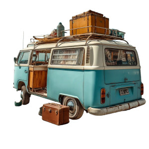 Vintage Camper Van V2 Vinyl Car Decal Sticker – Waterproof & UV-Resistant 