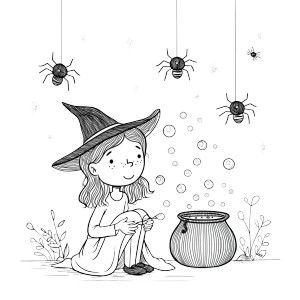 Witch Girl Bubbles Vinyl Car Decal Sticker – Waterproof & UV-Resistant 