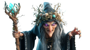 Evil Forest Witch Vinyl Car Decal Sticker – Waterproof & UV-Resistant 