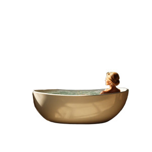 Relaxing Blonde In Tub Vinyl Car Decal Sticker – Waterproof & UV-Resistant 