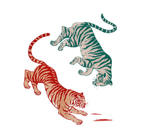 Fighting Space Tigers Vinyl Car Decal Sticker – Waterproof & UV-Resistant 