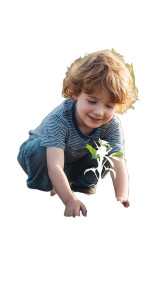 Child Planting Tree V2 Vinyl Car Decal Sticker – Waterproof & UV-Resistant 