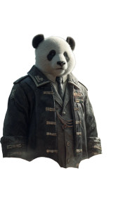 Panda Soldier Portrait Vinyl Car Decal Sticker – Waterproof & UV-Resistant 