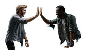 Business Partners Celebrating Vinyl Car Decal Sticker – Waterproof & UV-Resistant 