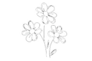 Three Simple Flowers Vinyl Car Decal Sticker – Waterproof & UV-Resistant 