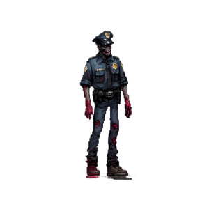Mutated Zombie Cop Vinyl Car Decal Sticker – Waterproof & UV-Resistant 