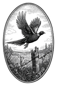 Flying Pheasant Engraving Vinyl Car Decal Sticker – Waterproof & UV-Resistant 