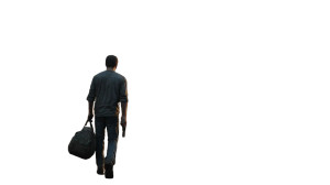 Rugged Man Walking Vinyl Car Decal Sticker – Waterproof & UV-Resistant 