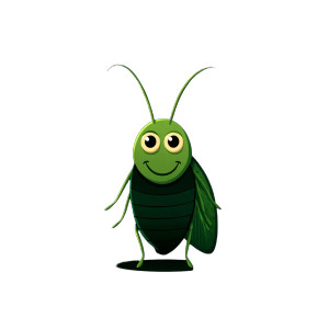 Green Smiling Cockroach Vinyl Car Decal Sticker – Waterproof & UV-Resistant 