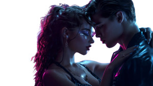 Retro-Futuristic Couple V3 Vinyl Car Decal Sticker – Waterproof & UV-Resistant 